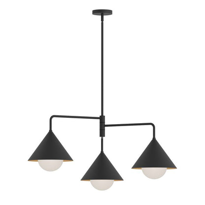 Alora Mood Remyck 3-Light Matte Black Modern Chandelier