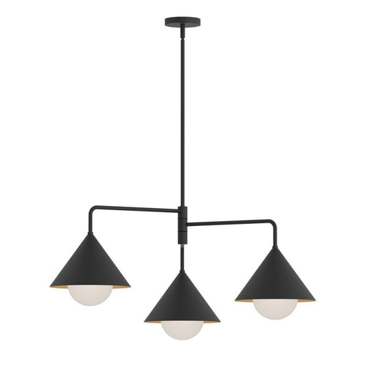 Alora Mood Remyck 3-Light Matte Black Modern Chandelier