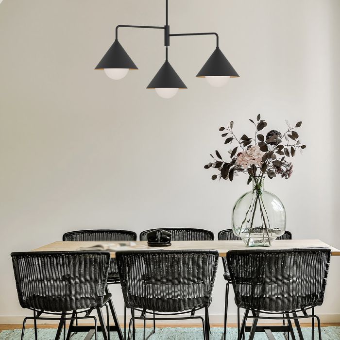Alora Mood Remyck 3-Light Matte Black Modern Chandelier