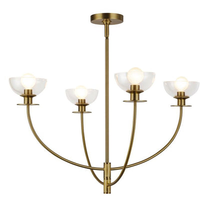 Alora Mood Sylvia 4-Light Brushed Gold Modern Chandelier