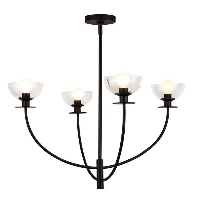 Alora Mood Sylvia 4-Light Matte Black Modern Chandelier