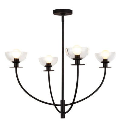 Alora Mood Sylvia 4-Light Matte Black Modern Chandelier