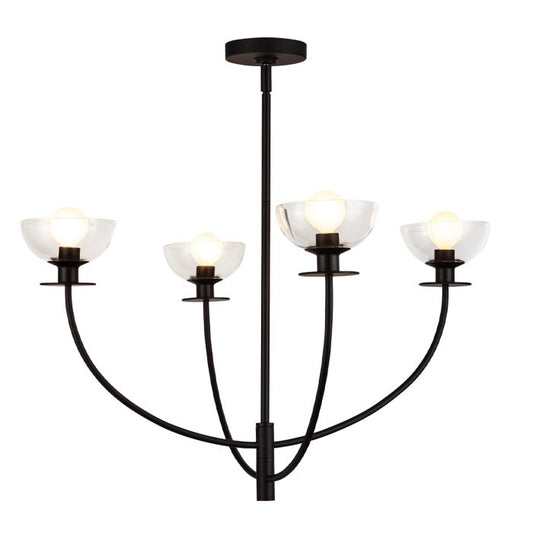 Alora Mood Sylvia 4-Light Matte Black Modern Chandelier