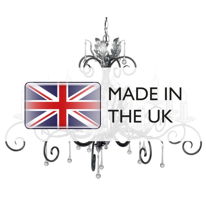 Elstead Lighting Amarilli 10-Light Black with Silver Patina Candle Chandelier