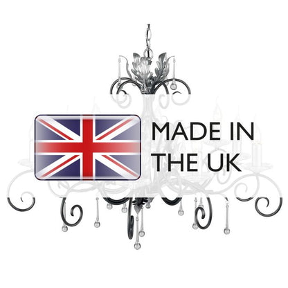 Elstead Lighting Amarilli 10-Light Black with Silver Patina Candle Chandelier