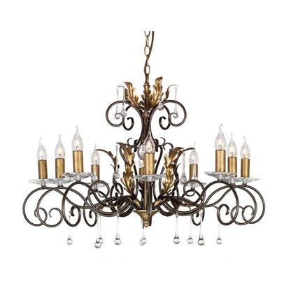 Elstead Lighting Amarilli 10-Light Bronze with Gold Patina Candle Chandelier