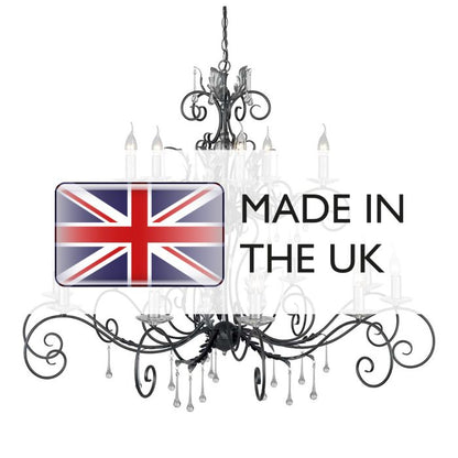 Elstead Lighting Amarilli 15-Light Black with Silver Patina Candle Chandelier