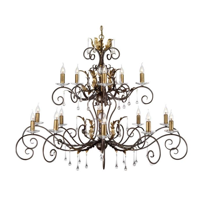 Elstead Lighting Amarilli 15-Light Bronze with Gold Patina Candle Chandelier