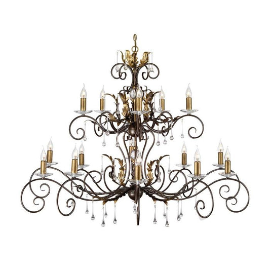 Elstead Lighting Amarilli 15-Light Bronze with Gold Patina Candle Chandelier