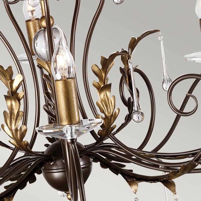 Elstead Lighting Amarilli 15-Light Bronze with Gold Patina Candle Chandelier