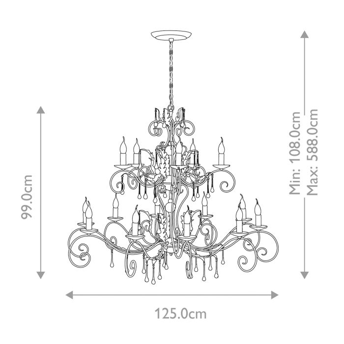 Elstead Lighting Amarilli 15-Light Bronze with Gold Patina Candle Chandelier