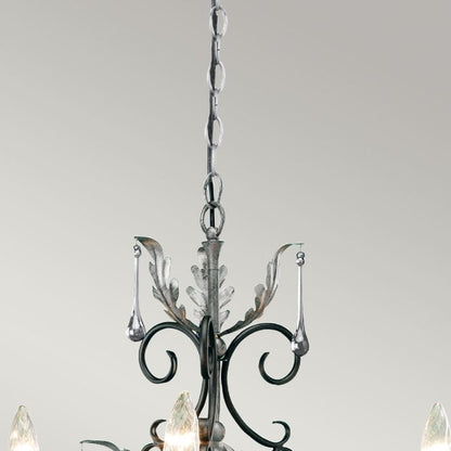 Elstead Lighting Amarilli 3-Light Black with Silver Patina Candle Chandelier