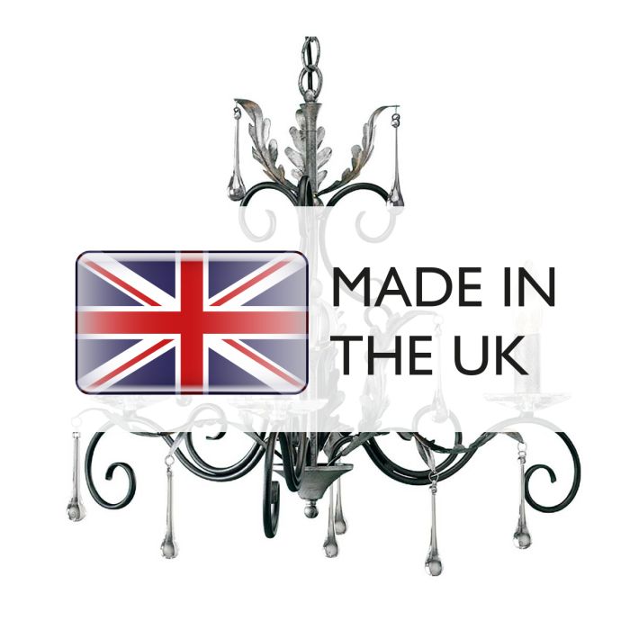 Elstead Lighting Amarilli 3-Light Black with Silver Patina Candle Chandelier