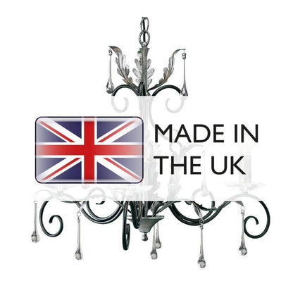 Elstead Lighting Amarilli 3-Light Black with Silver Patina Candle Chandelier