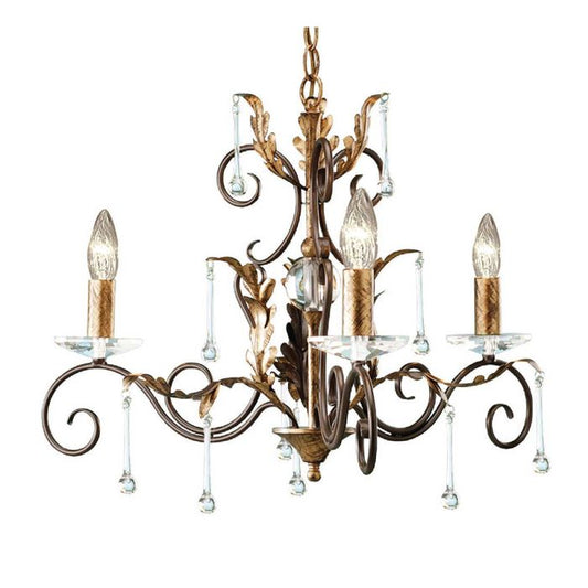 Elstead Lighting Amarilli 3-Light Bronze with Gold Patina Candle Chandelier