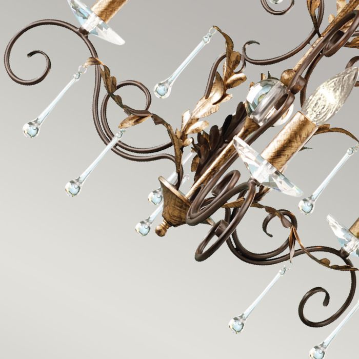 Elstead Lighting Amarilli 3-Light Bronze with Gold Patina Candle Chandelier