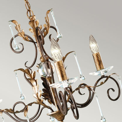 Elstead Lighting Amarilli 3-Light Bronze with Gold Patina Candle Chandelier