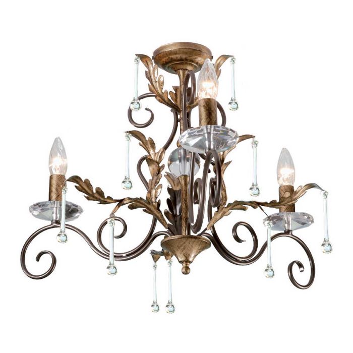 Elstead Lighting Amarilli 3-Light Bronze with Gold Patina Candle Chandelier