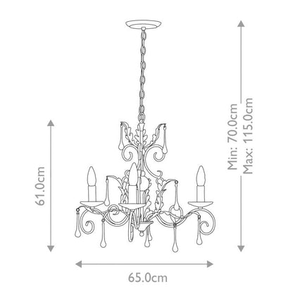 Elstead Lighting Amarilli 3-Light Bronze with Gold Patina Candle Chandelier