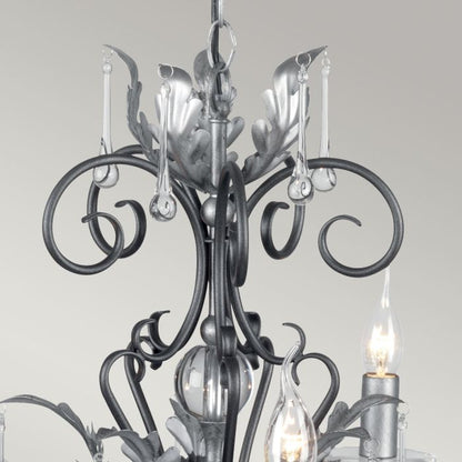 Elstead Lighting Amarilli 5-Light Black with Silver Patina Candle Chandelier