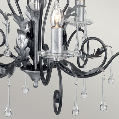 Elstead Lighting Amarilli 5-Light Black with Silver Patina Candle Chandelier