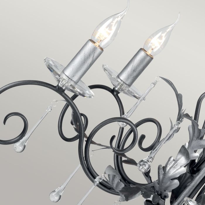 Elstead Lighting Amarilli 5-Light Black with Silver Patina Candle Chandelier