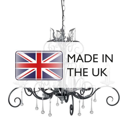 Elstead Lighting Amarilli 5-Light Black with Silver Patina Candle Chandelier