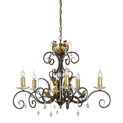 Elstead Lighting Amarilli 5-Light Bronze with Gold Patina Candle Chandelier