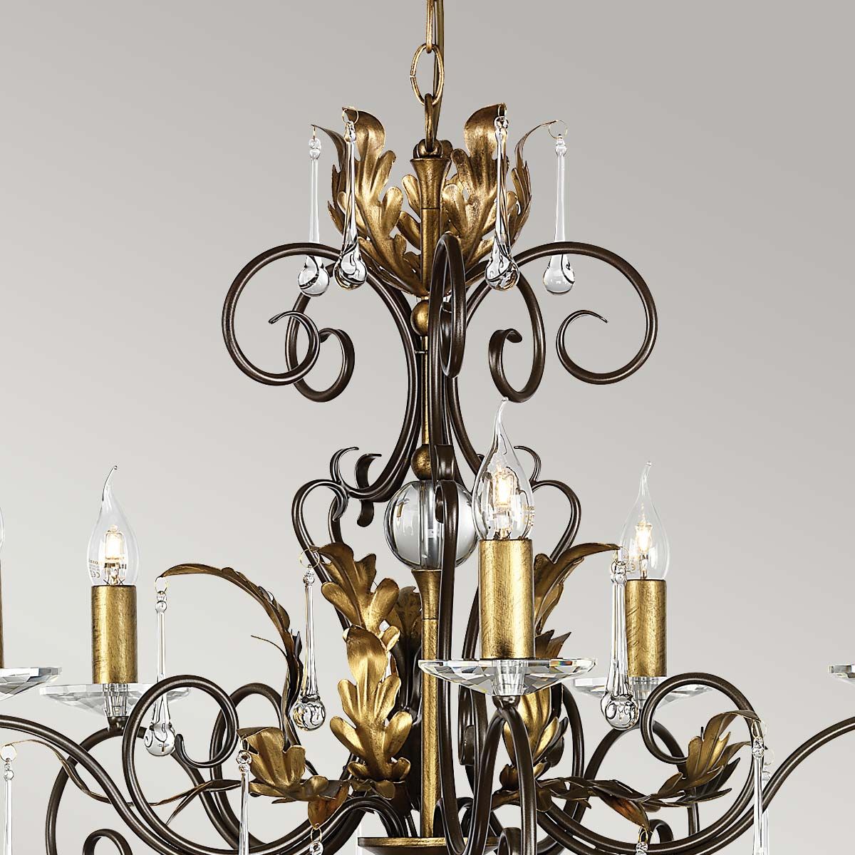 Elstead Lighting Amarilli 5-Light Bronze with Gold Patina Candle Chandelier
