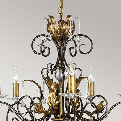 Elstead Lighting Amarilli 5-Light Bronze with Gold Patina Candle Chandelier