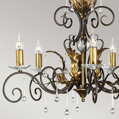 Elstead Lighting Amarilli 5-Light Bronze with Gold Patina Candle Chandelier