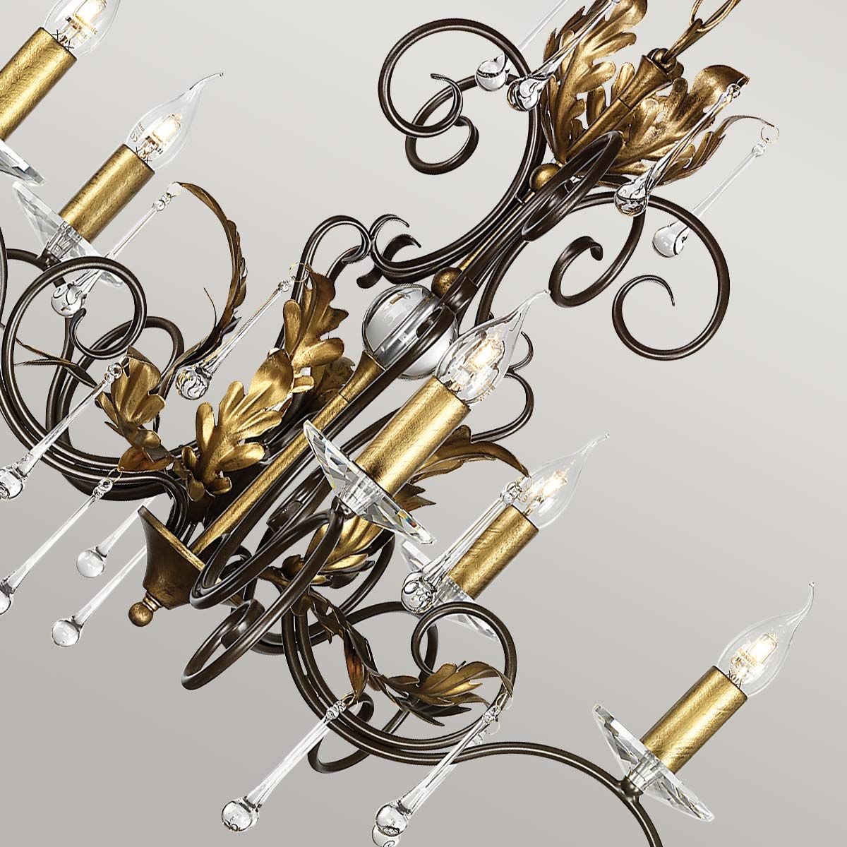Elstead Lighting Amarilli 5-Light Bronze with Gold Patina Candle Chandelier