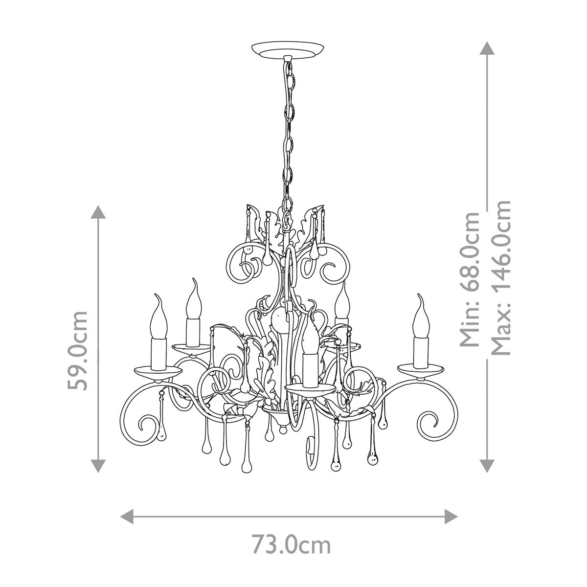 Elstead Lighting Amarilli 5-Light Bronze with Gold Patina Candle Chandelier