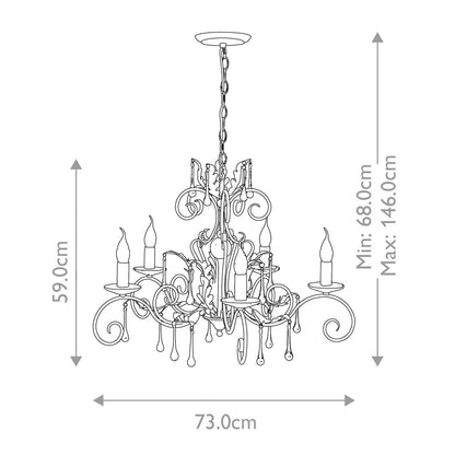 Elstead Lighting Amarilli 5-Light Bronze with Gold Patina Candle Chandelier