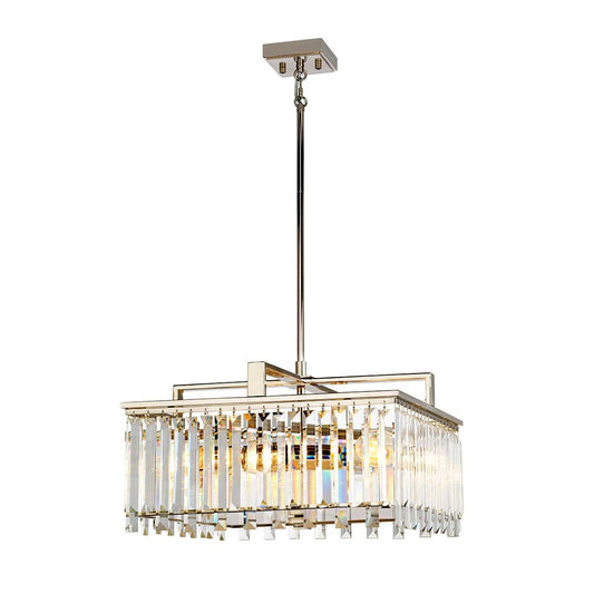 Elstead Lighting Aries 4-Light Large Polished Nickel Crystal Chandelier