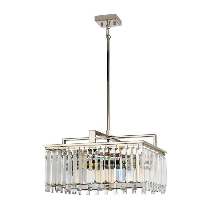 Elstead Lighting Aries 4-Light Large Polished Nickel Crystal Chandelier