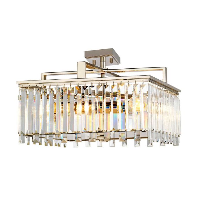Elstead Lighting Aries 4-Light Large Polished Nickel Crystal Chandelier