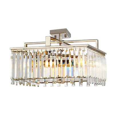 Elstead Lighting Aries 4-Light Large Polished Nickel Crystal Chandelier