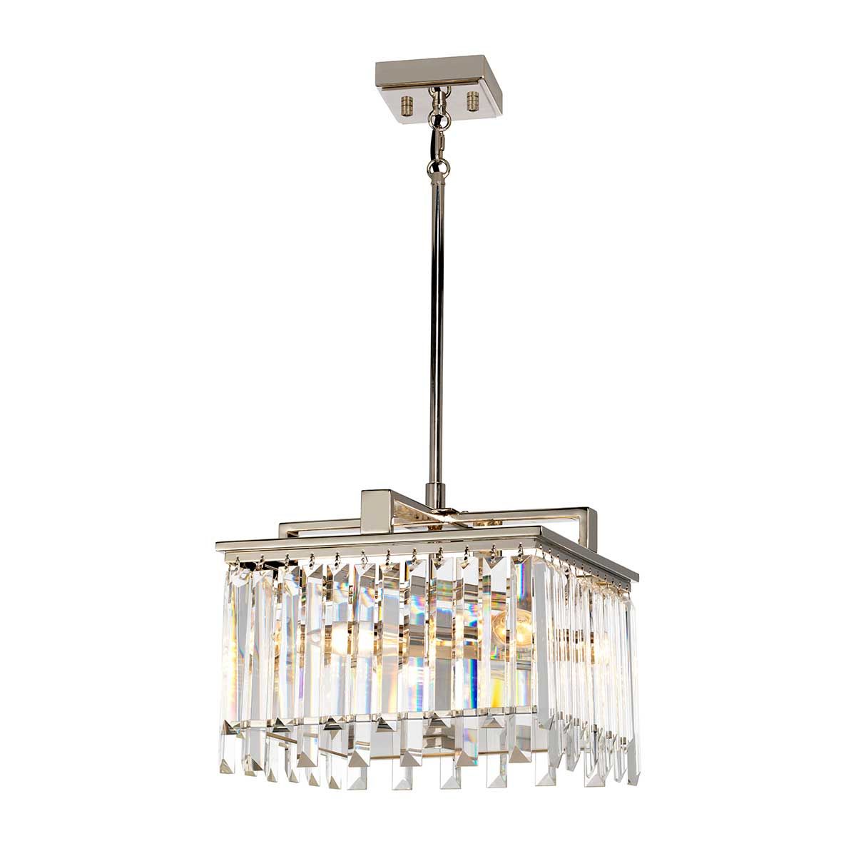 Elstead Lighting Aries 4-Light Small Polished Nickel Crystal Chandelier