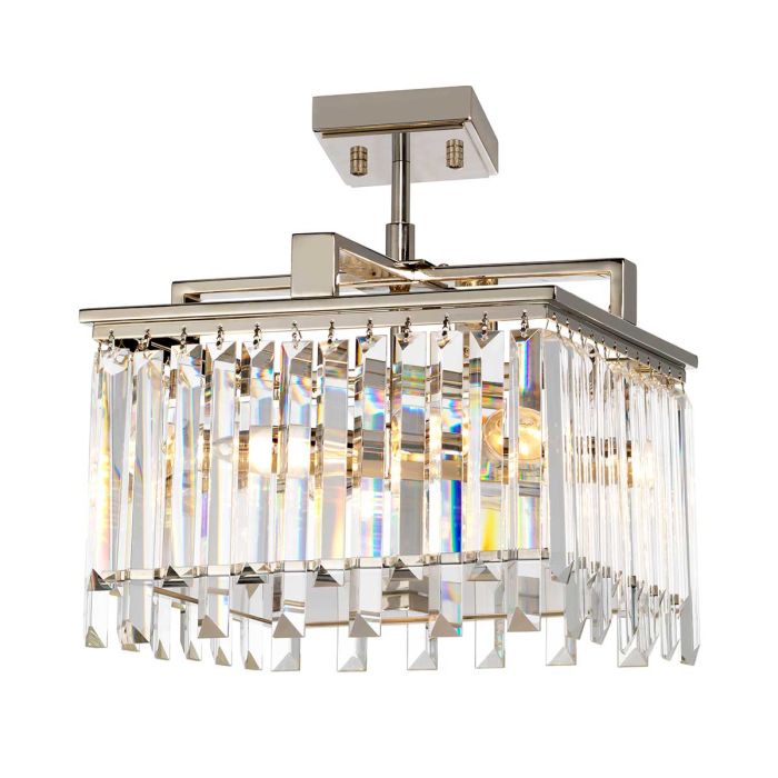 Elstead Lighting Aries 4-Light Small Polished Nickel Crystal Chandelier