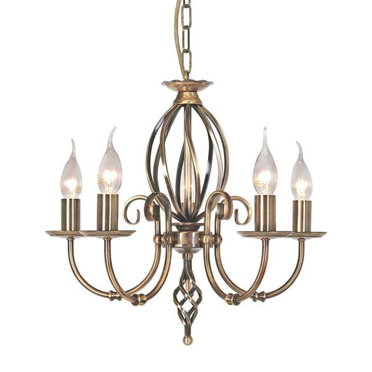 Elstead Lighting Artisan 5-Light Aged Brass Candle Chandelier