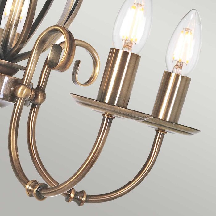 Elstead Lighting Artisan 5-Light Aged Brass Candle Chandelier