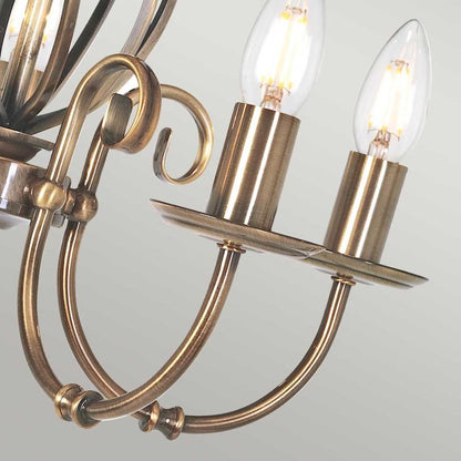 Elstead Lighting Artisan 5-Light Aged Brass Candle Chandelier