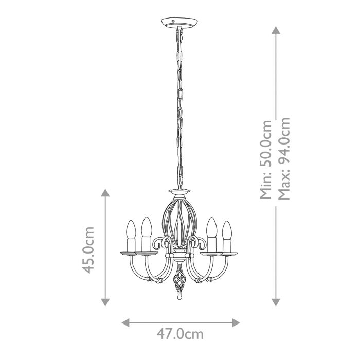 Elstead Lighting Artisan 5-Light Aged Brass Candle Chandelier