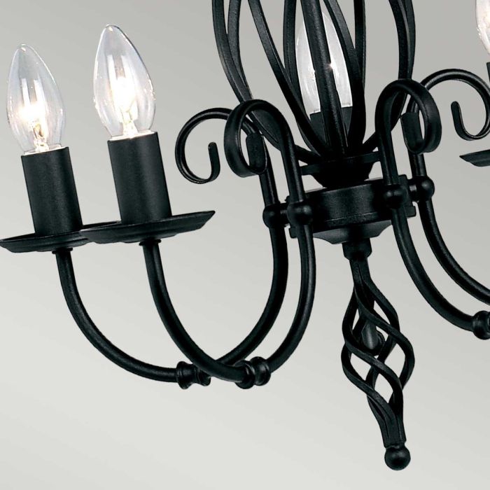 Elstead Lighting Artisan 5-Light Black Candle Chandelier