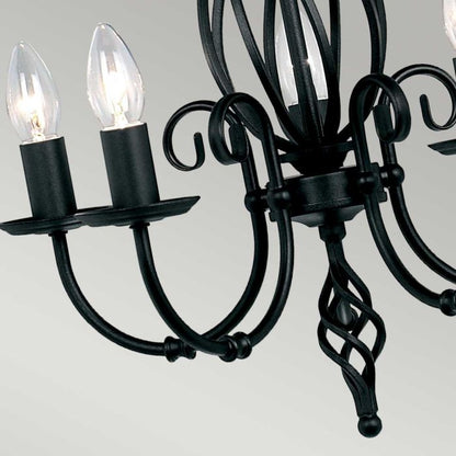 Elstead Lighting Artisan 5-Light Black Candle Chandelier