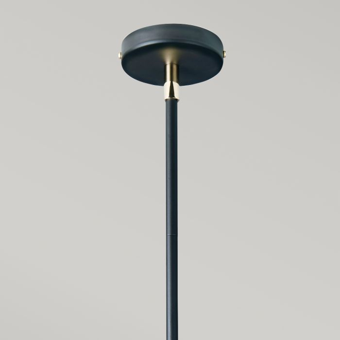 Elstead Lighting Balance 5-Light Black & Polished Nickel Drum Chandelier with White Shades