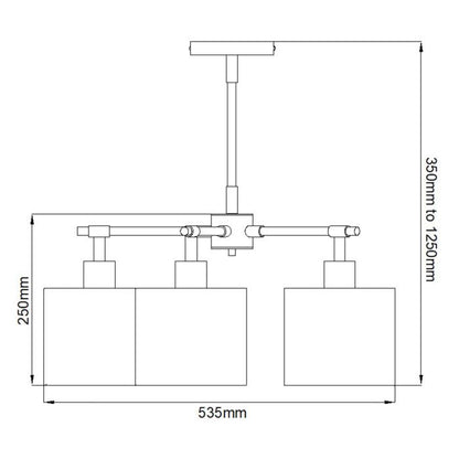Elstead Lighting Balance 5-Light Black & Polished Nickel Drum Chandelier with White Shades