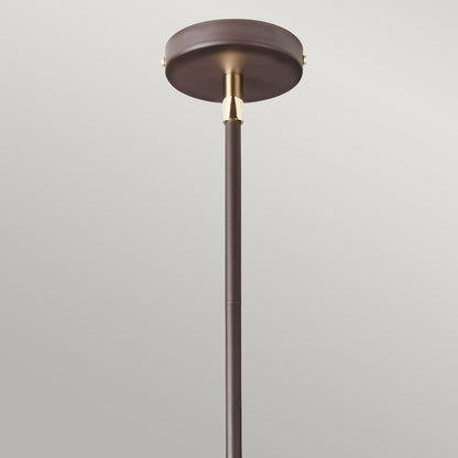 Elstead Lighting Balance 5-Light Brown & Polished Brass Drum Chandelier with Brown Shades