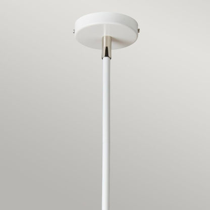 Elstead Lighting Balance 5-Light White & Polished Nickel Drum Chandelier with White Shades